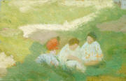 Kırda Üç Çocuk - Three Children on Grass